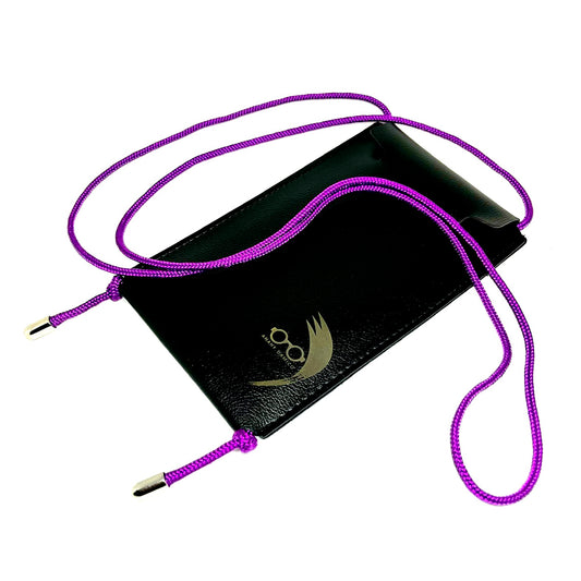 Estojo em Courvin Anahy D'Amico - cor roxa