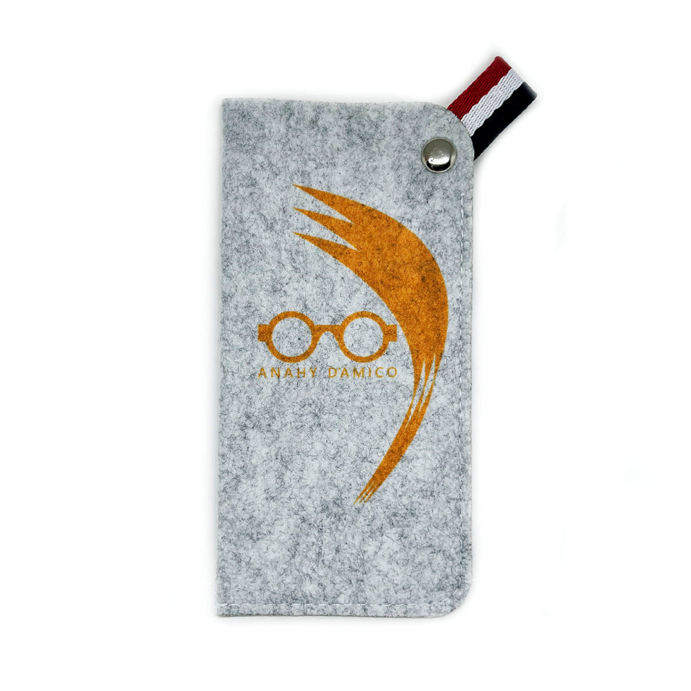 Estojo em feltro Anahy D'Amico - cor laranja