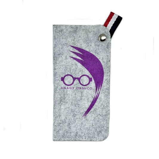 Estojo em feltro Anahy D'Amico - cor roxa